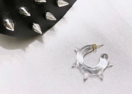 Soft Punk-001 Hoop Earrings(Clear)
