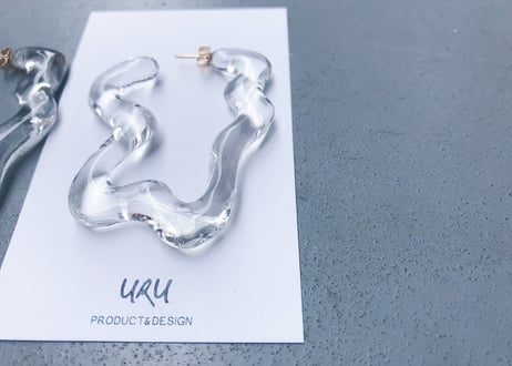 Square Shape Hoop Earrings(Clear)