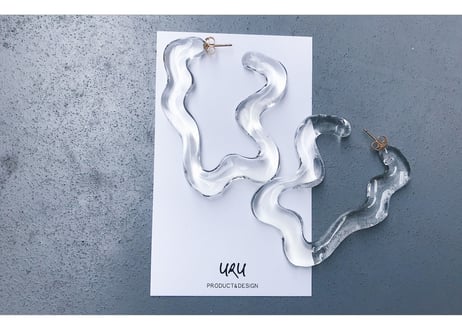 Square Shape Hoop Earrings(Clear)