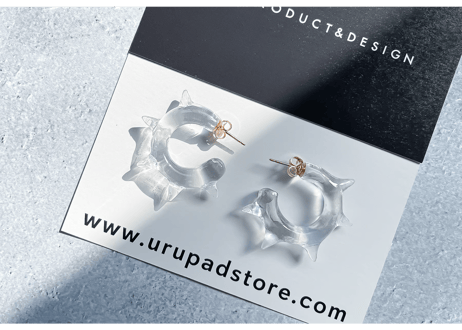 Soft Punk-001 Hoop Earrings(Clear)