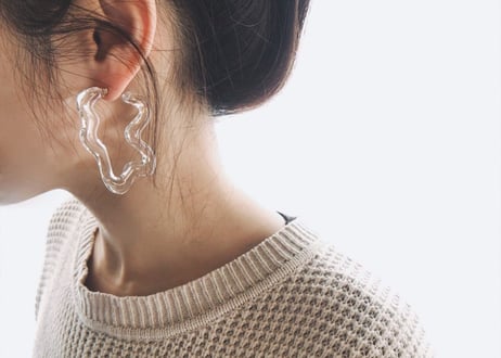 Square Shape Hoop Earrings(Clear)