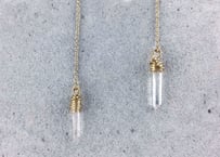 pointed crystal chain earrings (small)