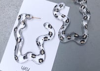 Square Shape Hoop Earrings (Leopard)