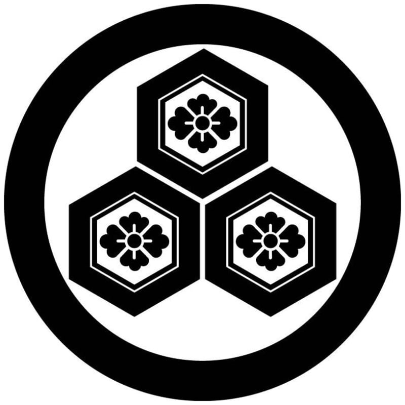 は 300 丸に三つ盛亀甲に花菱 | 株式会社オゼキ 家紋見本帳