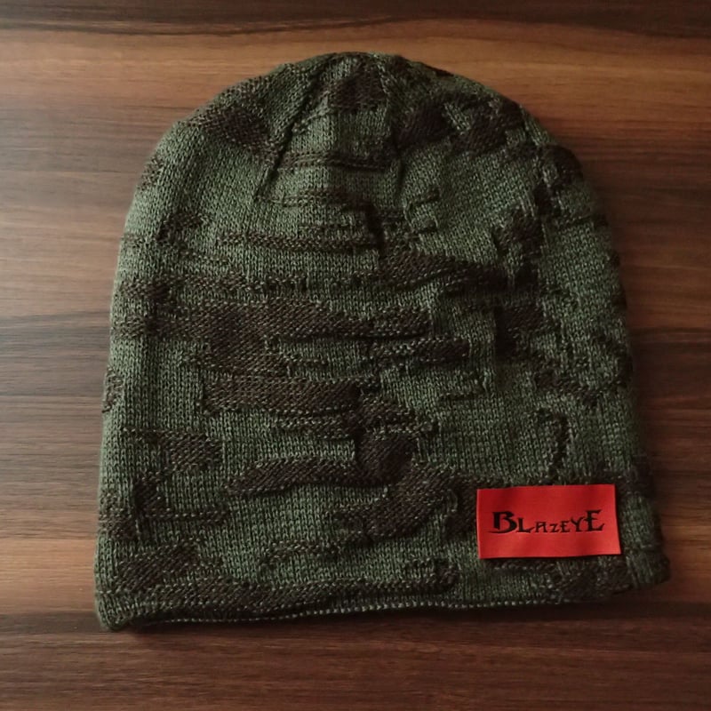 pelle pelle 総柄ビーニー　モノグラム　ニット帽　柄　rocawear 限定生産》BLAZEYE 3Dカモ ビーニー | BLAZEYE OFFICIAL STORE