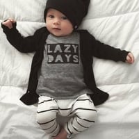 【送料無料】★baby kids　長袖 男の子 女の子LAZY DAYS上下セット★
