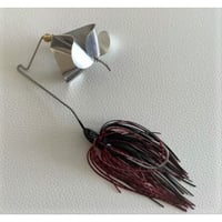 スクィーク音、接触音、スイッシュ音等の四重奏ハーモニーで存在感抜群！【フィッシングエルモオリジナル・バズベイト・クァルテット ハーモニー1/4oz】ブラックレッドシャッド