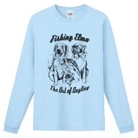 【Fishing Elmoオリジナル「The Art of Angling」6.6オンス  ハイグレード長袖Tシャツ】ライトブルー　Lサイズ
