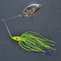 異次元の体験へようこそ！打撃音の衝撃！カバースピナーベイティング！【フィッシングエルモ・オリジナル「マグニフィセント・ジングルジャングル」スピナーベイト3/8oz 】チャートパープルブラック