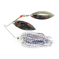 ワオ！さらに低重心！隠されたウェイト！【Nichols Elite Lo-Pro Spinnerbaitニコルス 「エリート・ロープロ」1/2oz ダブルウィロー】White blue Silver
