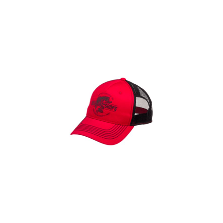 さあ釣りに出かけよう！ど定番！【Bassproshops  バスプロショップ　エスタブリッシュド・ メッシュキャップ　 Established Mesh Back Cap】カラーRED/BLACK