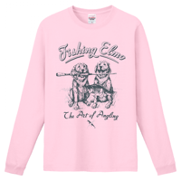 【Fishing Elmoオリジナル「The Art of Angling」6.6オンス  ハイグレード長袖Tシャツ】ライトピンク　Sサイズ