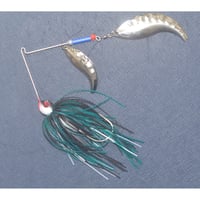 フラッシングイリュージョン！スピードの最上限で釣りまくろう！【フィッシングエルモ・オリジナル「ダブルウィップテイル」SUPER HIGH SPEEDスピナーベイト3/8oz】パールディープフォレスト