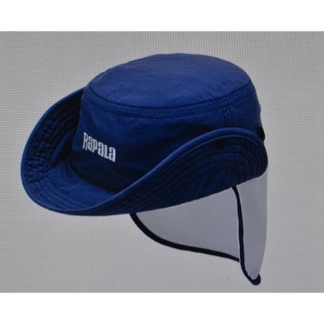 襟足の日焼けを防止するサンシェード付きハット！【Rapala ROLL-UP SUNSHADE HAT ロールアップ サンシェード ハット　RC-183】ブルーグレー　ホワイト