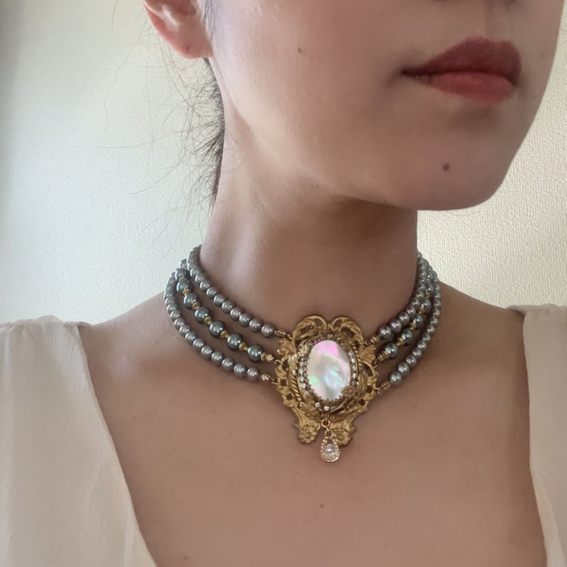 ◇VivienneWestwood◇存在感抜群!!3連パール オーブ チョーカー