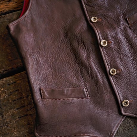 DEER HORN SMITH'S / LAPELLED VEST "EZO DEER LEATHER"