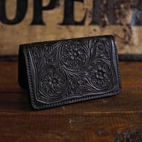DEER HORN SMITHS Leather／CRAFT MIDDLE WALLET "BLACK"