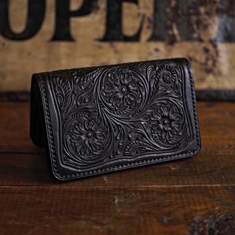 DEER HORN SMITHS Leather／CRAFT MIDDLE WALLET "BLACK"