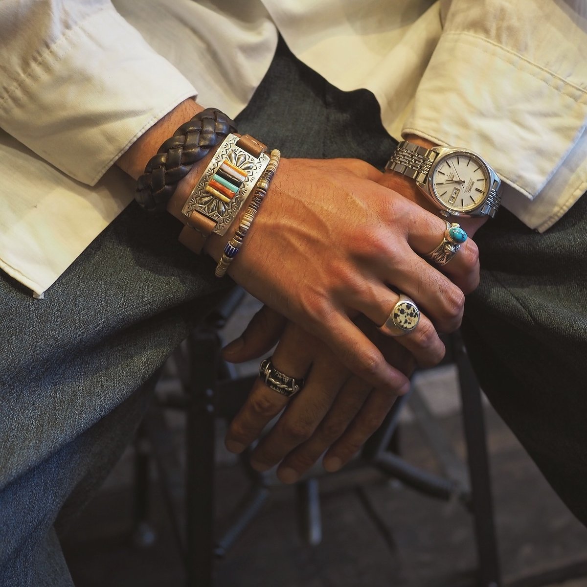 RAY ADAKAI ／ STAMP WORK & INLAY BRACELET | CALI