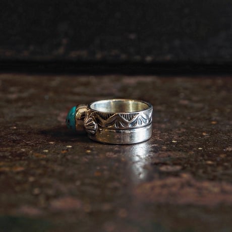 Henry Mariano ／  STAM WORK TURQUOISE RING -Turquoise Mountain- "17"