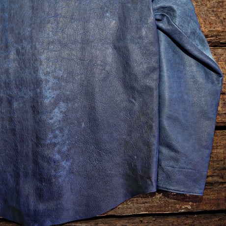 DEER HORN SMITH'S／DEER LEATHER STAND COLLAR JACKET "NATURAL INDIGO"