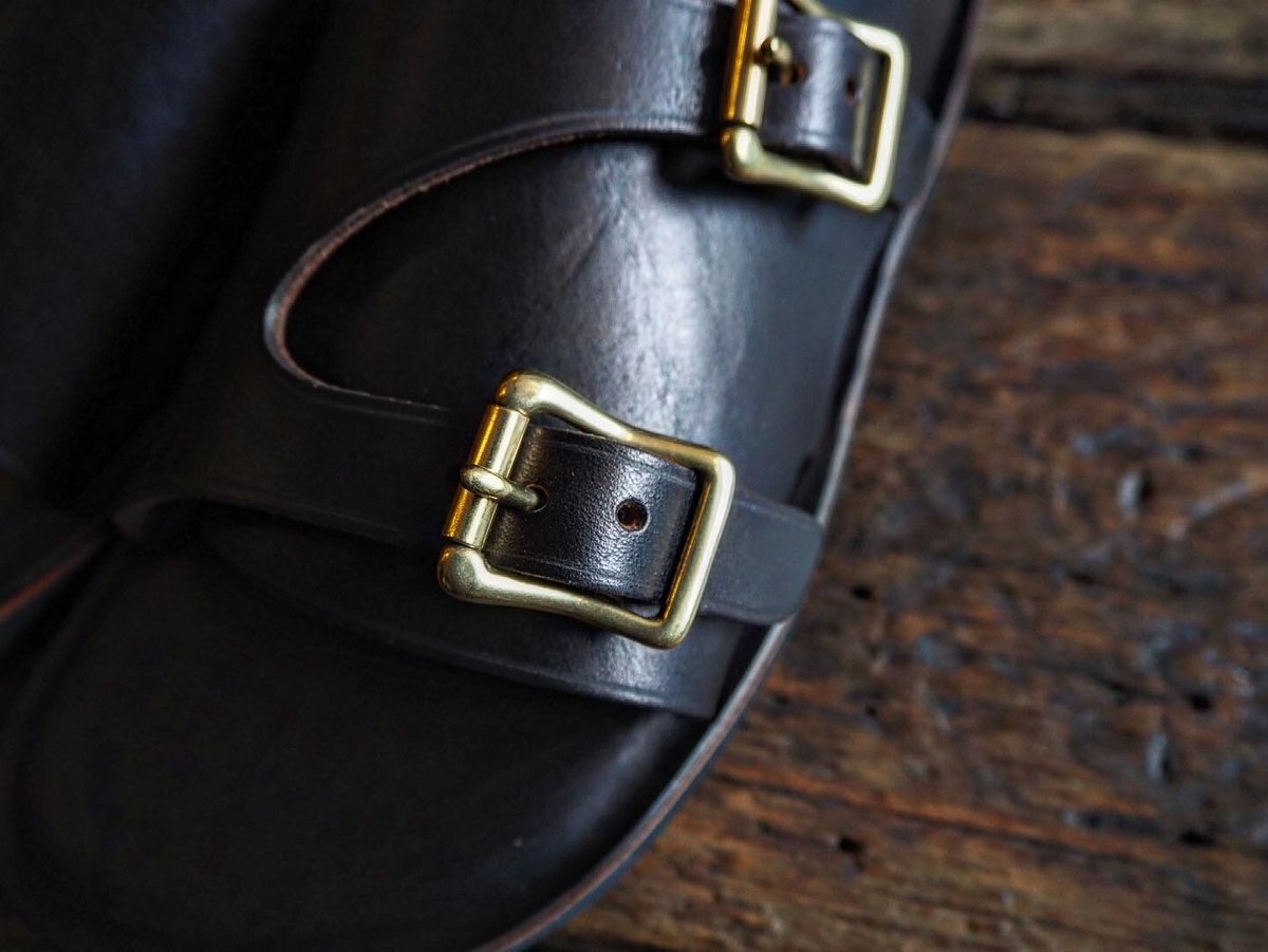 LIGHT MARKER /DOUBLE MONK STRAP SANDAL (BLACK C