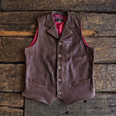 DEER HORN SMITH'S / LAPELLED VEST "EZO DEER LEATHER"