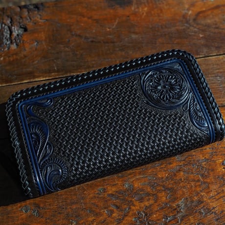 DEER HORN SMITH'S / CS-FULLZIP WALLET "BLACK x NAVY"
