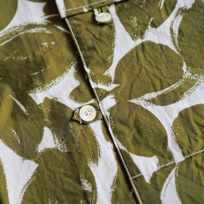 HAVERSACK／FLOWER PRINT TYPEWRITER SHIRT -GREEN-