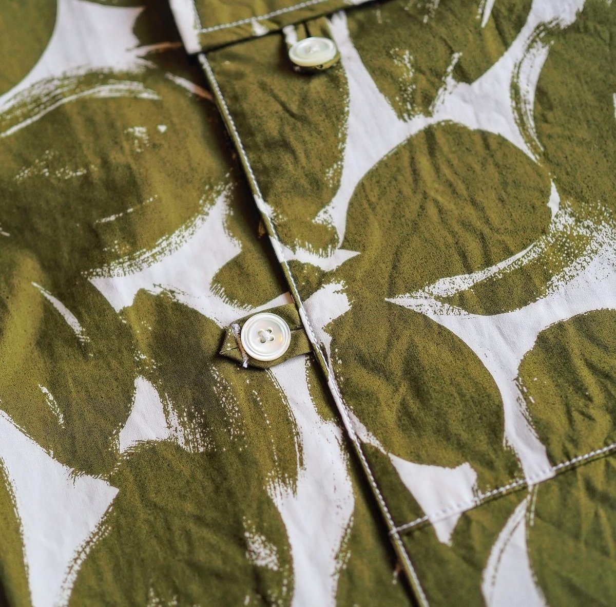 HAVERSACK／FLOWER PRINT TYPEWRITER SHIRT -GREEN-