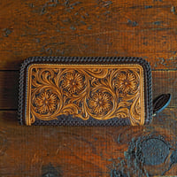 DEER HORN SMITH'S / CS-FULLZIP WALLET "BLACK x BROWNｘTAN"