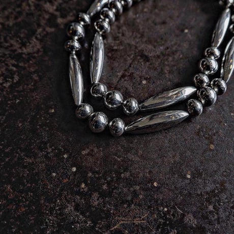DUCK TAIL / Silver Beads Necklace -50cm-