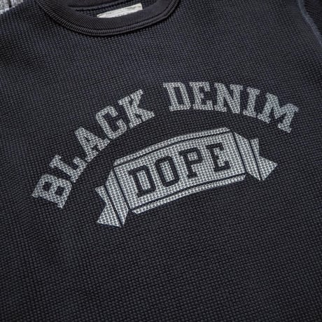 FULLCOUNT ／ HEAVYWEIGHT WAFFLE LONGSLEEVE T SHIRT "Black Denim DOPE"