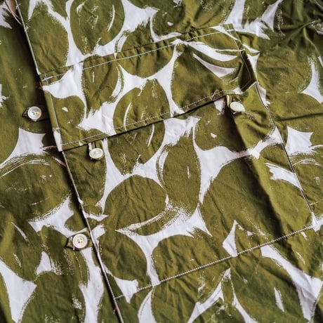 HAVERSACK／FLOWER PRINT TYPEWRITER SHIRT -GREEN-