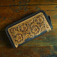 DEER HORN SMITH'S / CS-FULLZIP WALLET "BLACK x TAN"