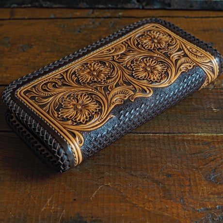 DEER HORN SMITH'S / CS-FULLZIP WALLET "BLACK x BROWNｘTAN"