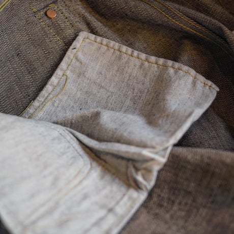 FULLCOUNT / WWII Model Brown Cotton Denim Pants(Non Wash)