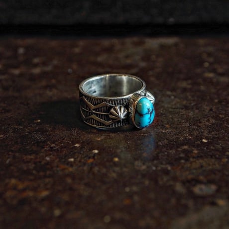 Henry Mariano ／  STAM WORK TURQUOISE RING -Turquoise Mountain- "19"