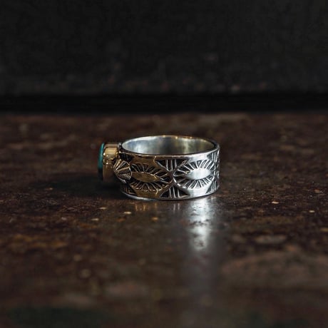 Henry Mariano ／  STAM WORK TURQUOISE RING -Turquoise Mountain- "27"
