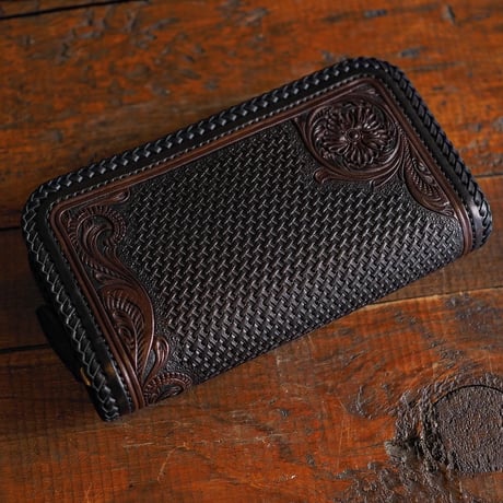 DEER HORN SMITH'S / SP-FULLZIP WALLET "BLACK x BROWN"
