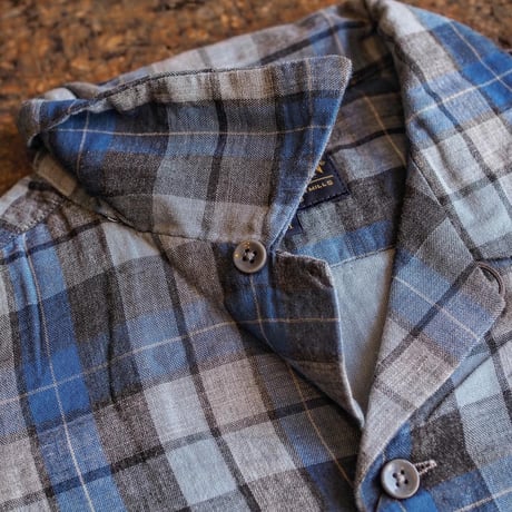 PENDLETON／OPEN COLLAR SHIRTS -Blue×Gray-