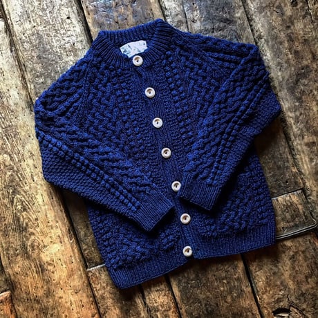 INVERALLAN /  4A GOLFER CARDIGAN  INDIGO COTTON