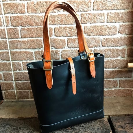 LEFT HAND TOTE BAG  / BLACK×CAMEL (S)