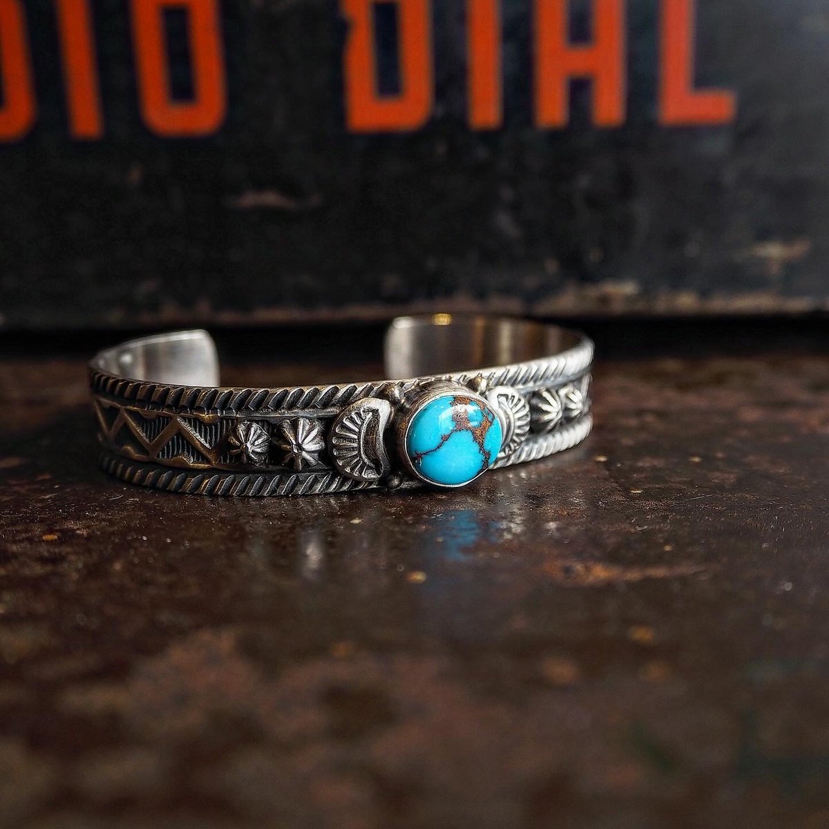Randy Boyd / Turquoise Stamp Work Bangle | CALI