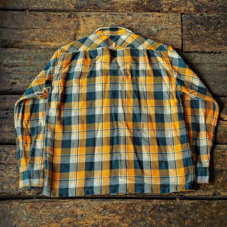FULLCOUNT / Original Cotton Check Flannel Open Collar Shirt