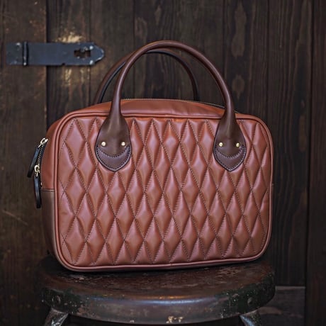 DEER HORN SMITH'S ／ DIAMOND STITCH LEATHER BAG -Mini-  "Brown"