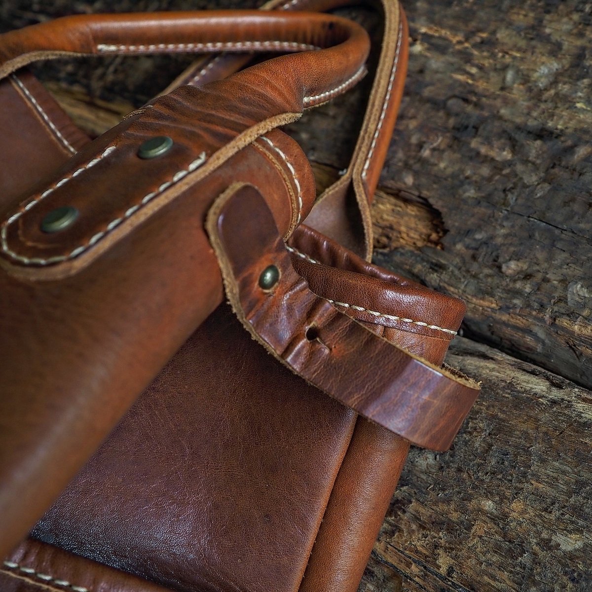 CORONADO LEATHER ／ COW HIDE SHORT HANDLE TOTE B