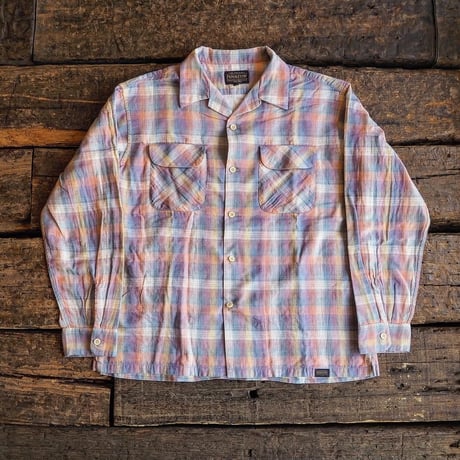 PENDLETON／OPEN COLLAR SHIRTS -Pale Pink×Yellow-