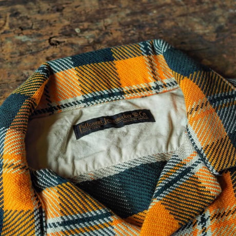 FULLCOUNT / Original Cotton Check Flannel Open Collar Shirt