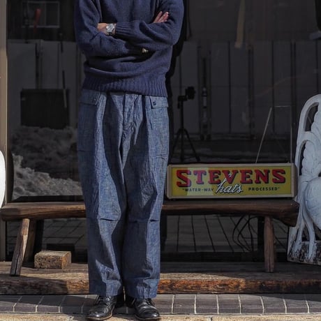 HIGH COUNT 8OZ CHAMBRAY MLITARY PANTS